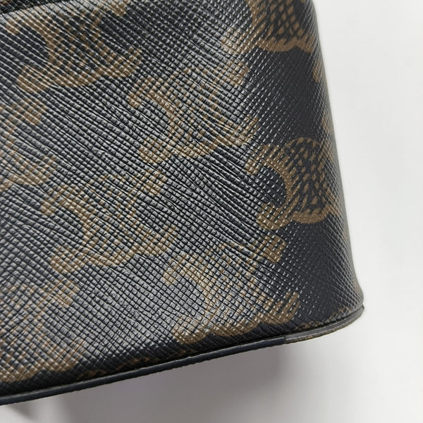 Coated Canvas Shoulder Bag Black