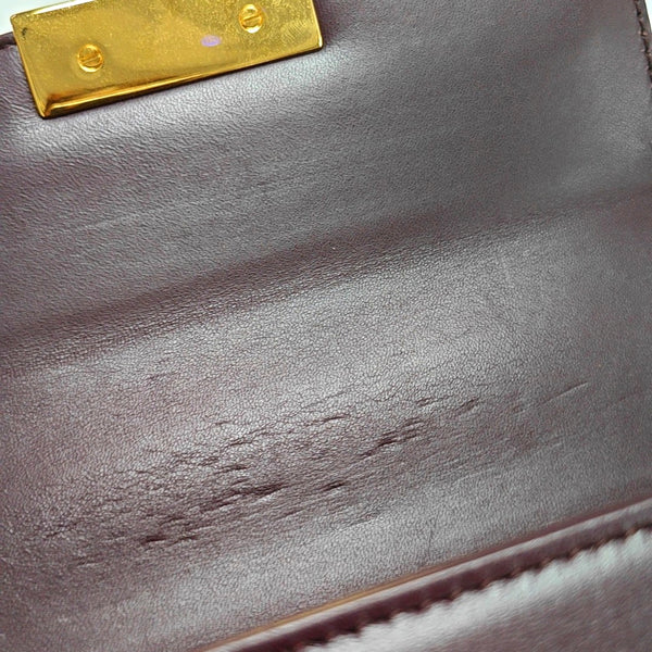 Authenticated pre-owned 30 Montaigne Oblique Calfskin Burgundy - Shoulder Bag at Looply