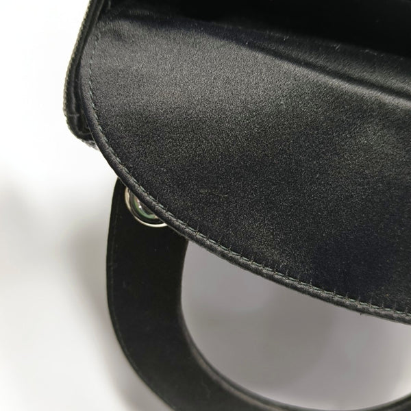 Authenticated pre-owned Lady Dior Mini Silk Satin Black - Tote Bag at Looply