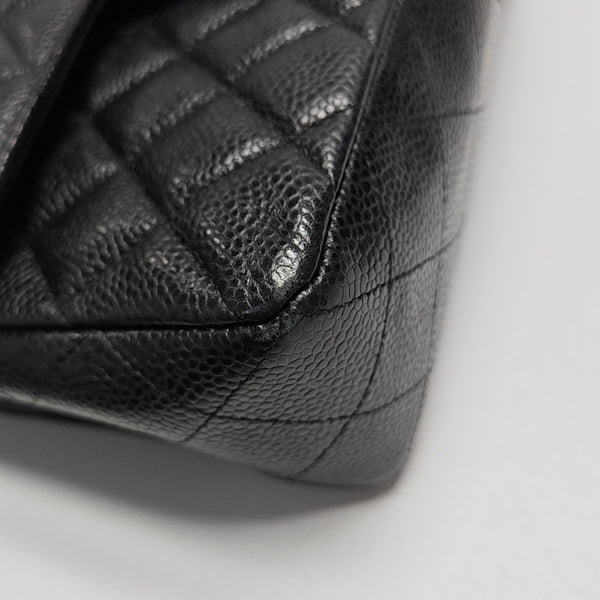 CLASSIC FLAP Small Quilted Grained Calfskin Black