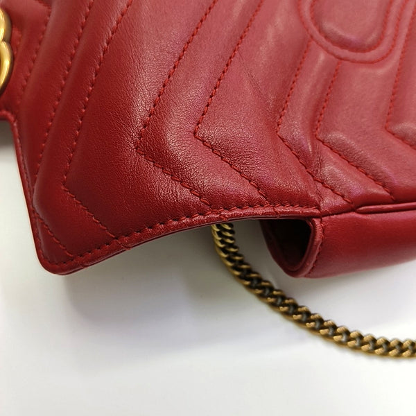 GG Marmont Mini Quilted Calfskin Red