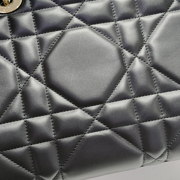 Lady D-Sire Medium Cannage Calfskin Black