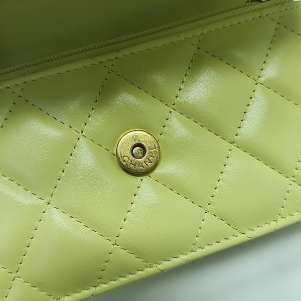 Quilted Calfskin Shoulder Bag Yellow