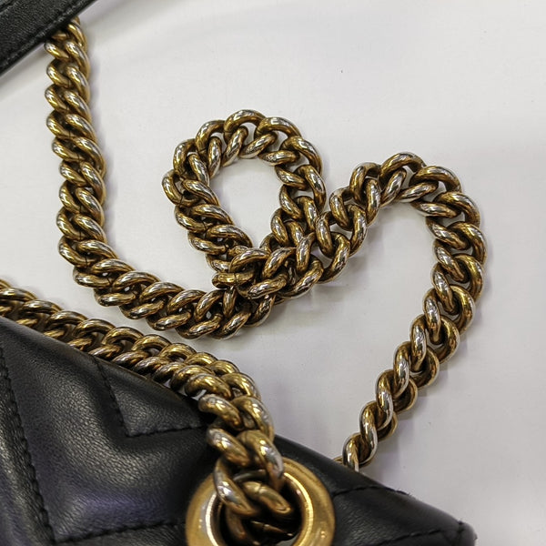 GG Marmont Small Quilted Calfskin Black