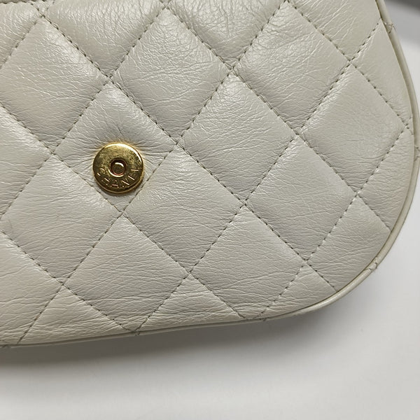 Quilted Calfskin Shoulder Bag White