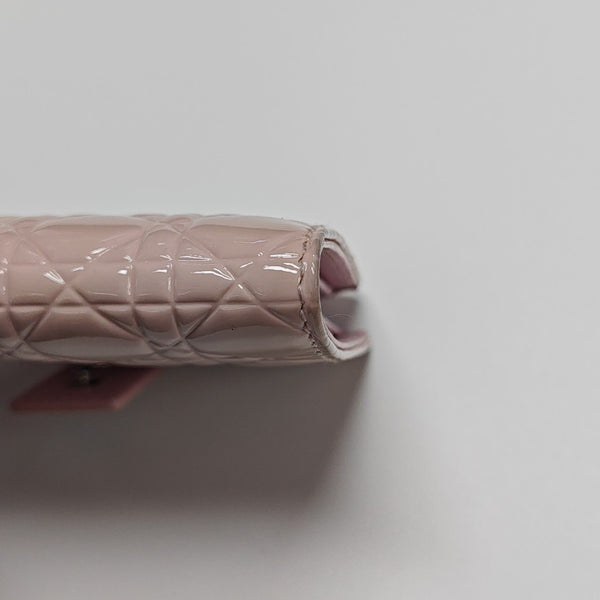 Lady Dior Cannage Patent Leather Pink Wallet