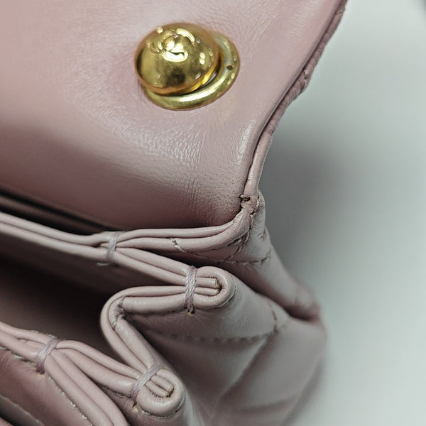Quilted Lambskin Shoulder Bag Pink