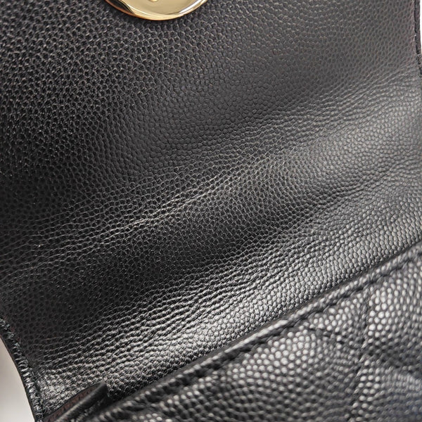 25S Quilted Grained Calfskin Black