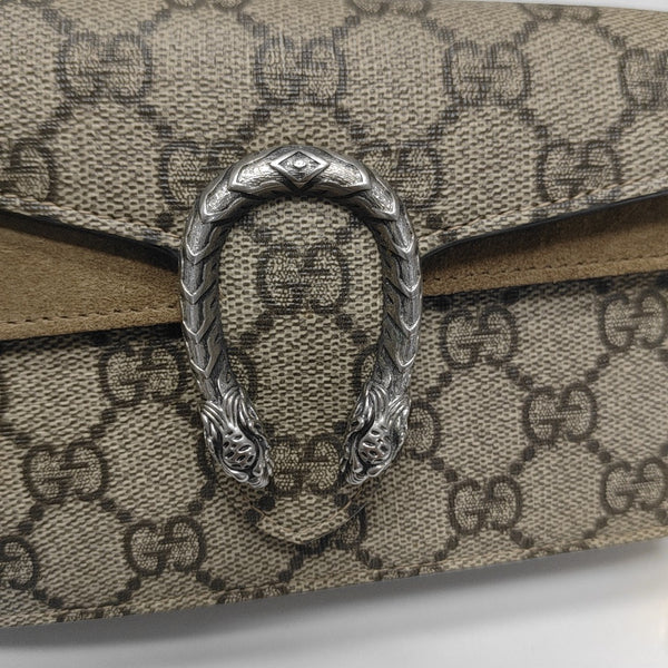 Dionysus Super Mini Monogram Coated Canvas Beige