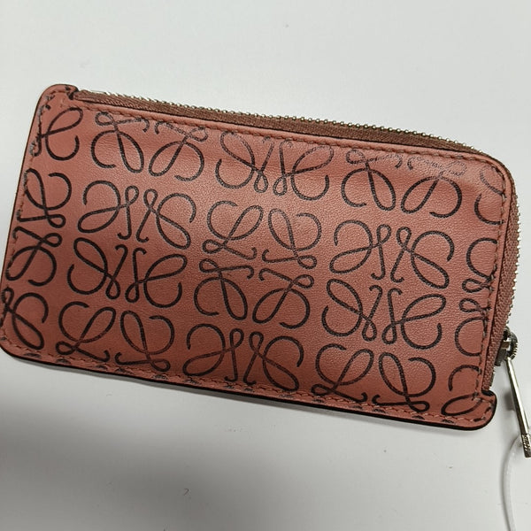 Monogram Calfskin Card Holder Pink