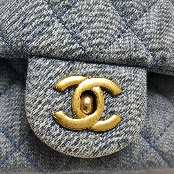 CLASSIC FLAP Mini Quilted Denim Blue