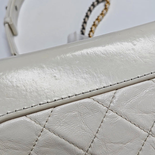 Authenticated pre-owned GABRIELLE Small Quilted Calfskin White - Shoulder Bag at Looply