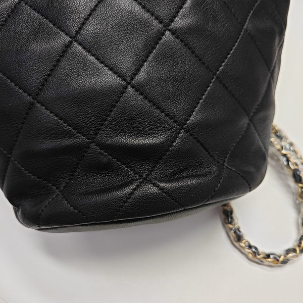 Quilted Lambskin Backpack Black