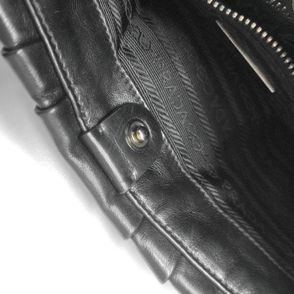 Leather Top Handle Bag Black