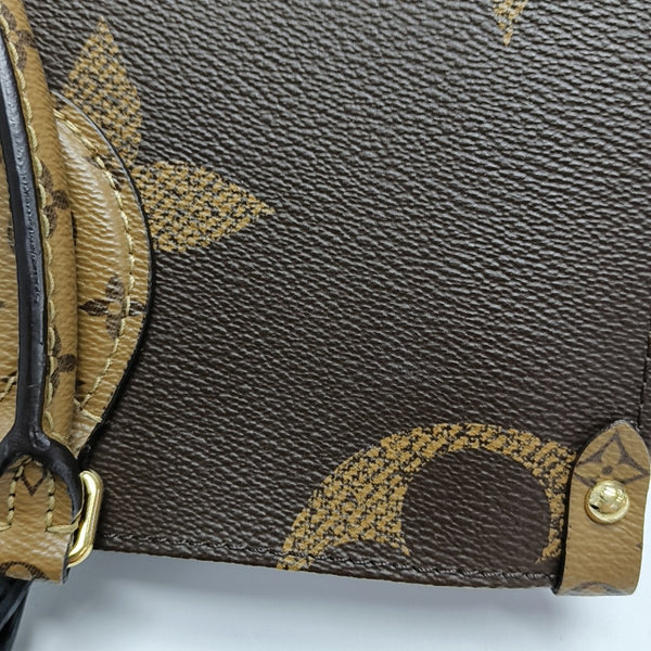 Authenticated pre-owned ONTHEGO MM Monogram Coated Canvas Brown - Tote Bag at Looply