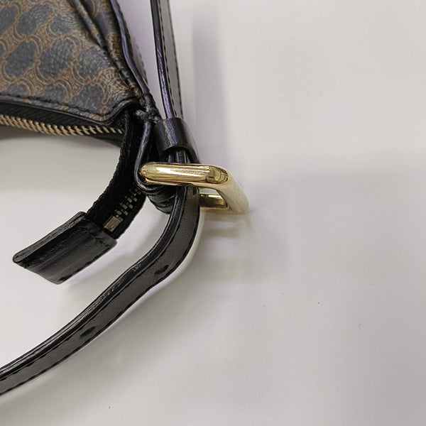 Coated Canvas Shoulder Bag Black