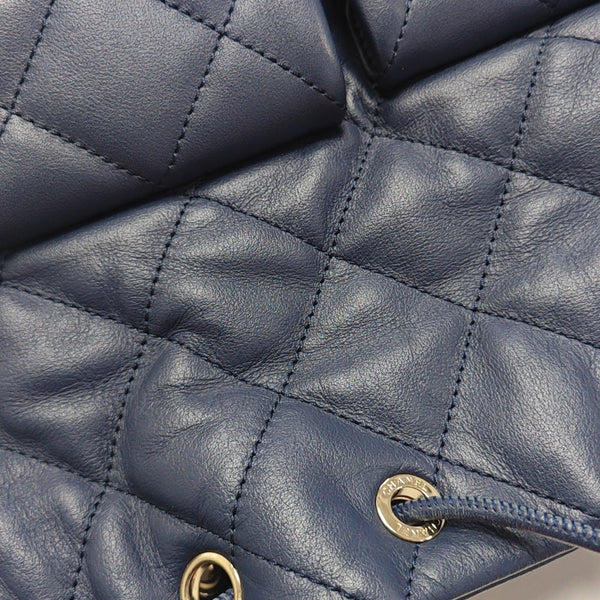 Quilted Calfskin Small Blue