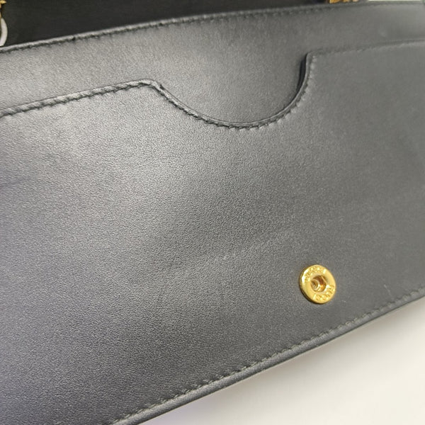 Bolso de Hombro de Piel de Becerro Negro