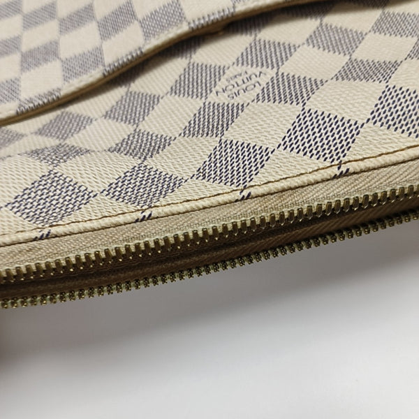 FIGHERI Damier Azur Coated Canvas White