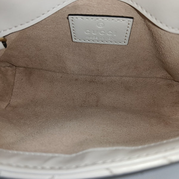 GG Marmont Mini Quilted Calfskin White