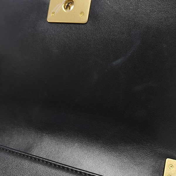 BOY CHANEL Medium Quilted Calfskin Black