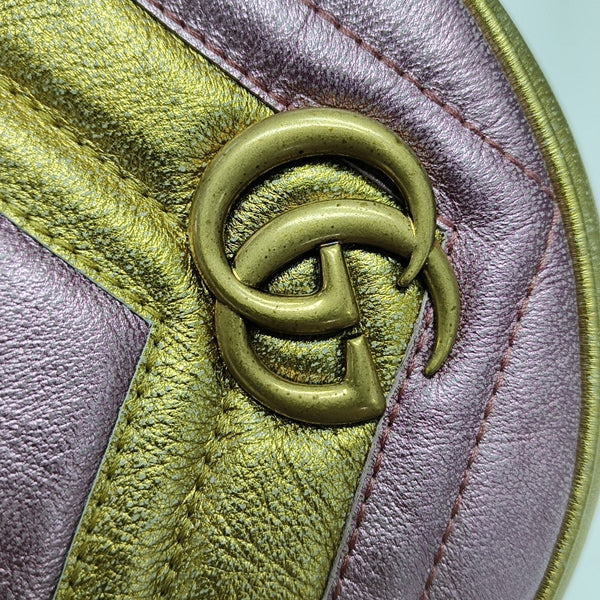 GG Marmont Mini Quilted Calfskin Gold