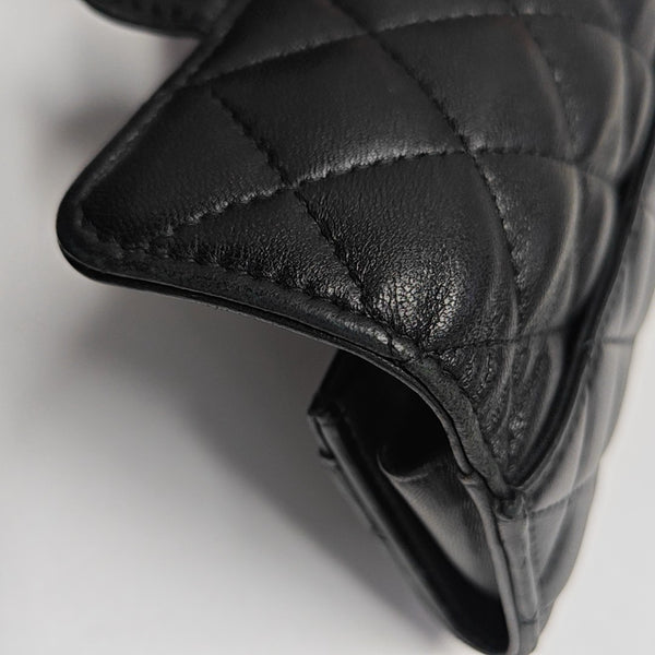 CLASSIC FLAP Quilted Lambskin Black Card Holder