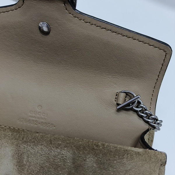Dionysus Super Mini Monogram Coated Canvas Beige