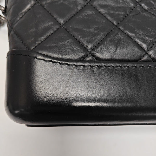 GABRIELLE Small Quilted Calfskin Black