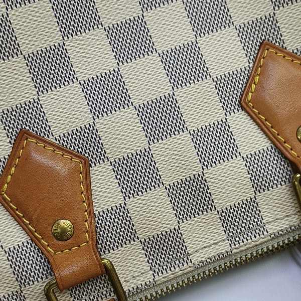 SPEEDY 25 Damier Azur Coated Canvas White