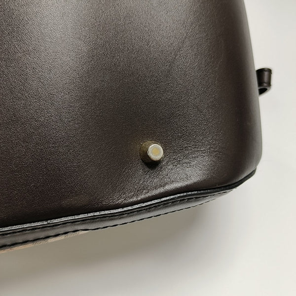 Coated Canvas Top Handle Bag Small Beige