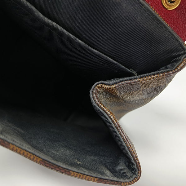 CLAPTON Damier Ebene Coated Canvas Brown