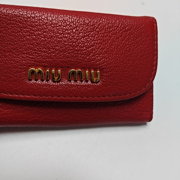 Leather Key Pouch Red