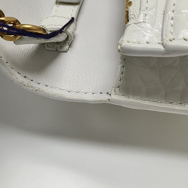 Hourglass Wallet On Chain Mini Calfskin White