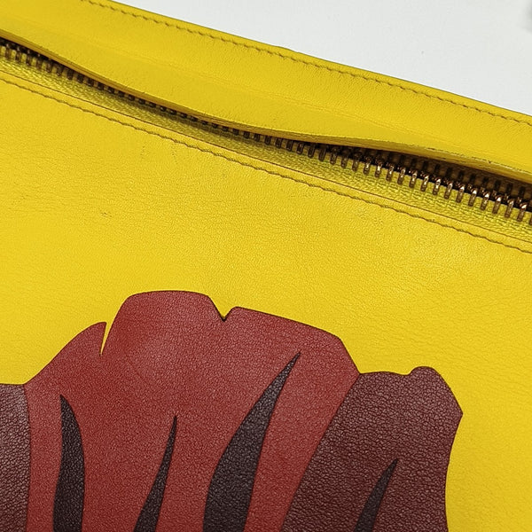 T Pouch Calfskin Yellow