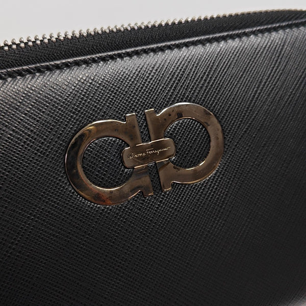 Gancini Calfskin Black Wallet