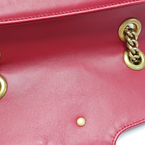 GG Marmont Small Quilted Calfskin Red