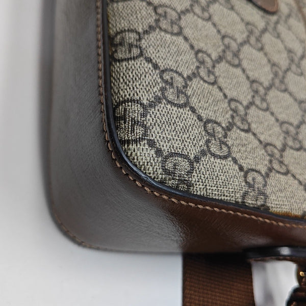 Monogram Coated Canvas Shoulder Bag Black