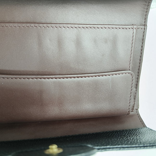 CLASSIC FLAP Mini Quilted Grained Calfskin Black Wallet