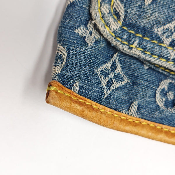 Monogram Denim Tote Bag Blue