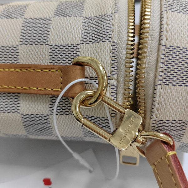 AZUR Damier Azur Coated Canvas White