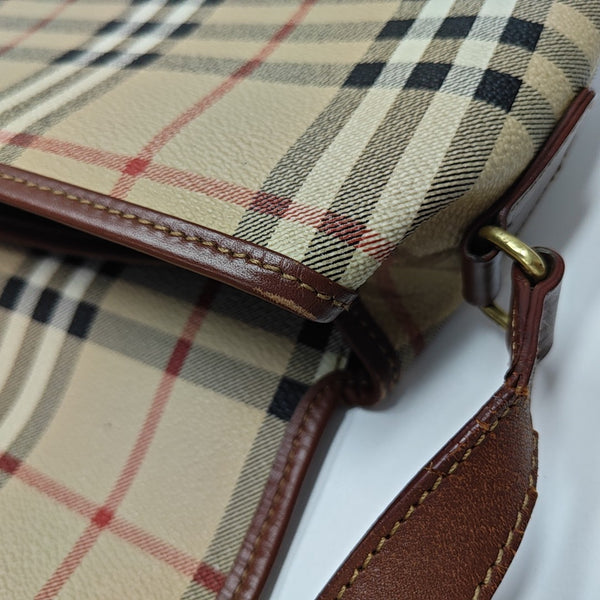 Coated Canvas Shoulder Bag Beige