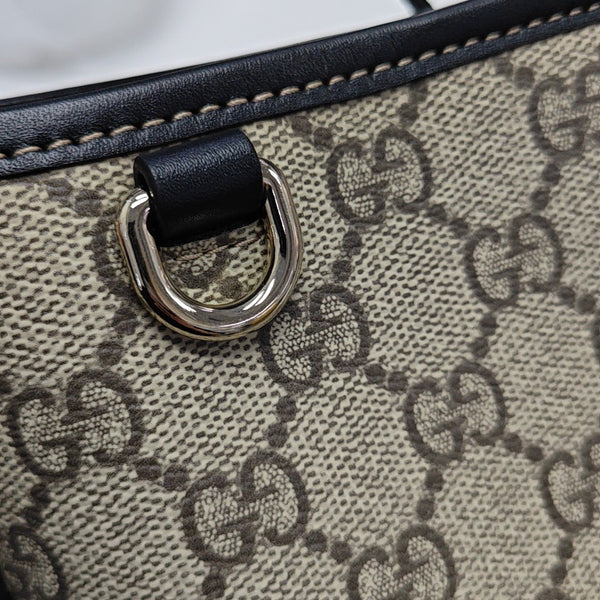 GG Emblem Mini Monogram Coated Canvas Beige