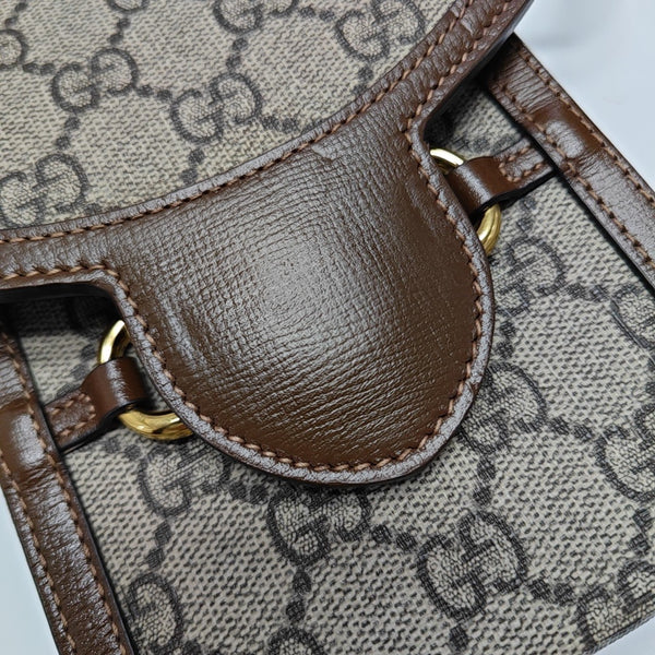 Mini Horsebit 1955 de lona revestida beige