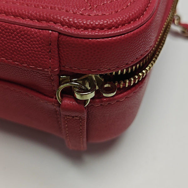 FILIGREE Medium Quilted Grained Calfskin Red