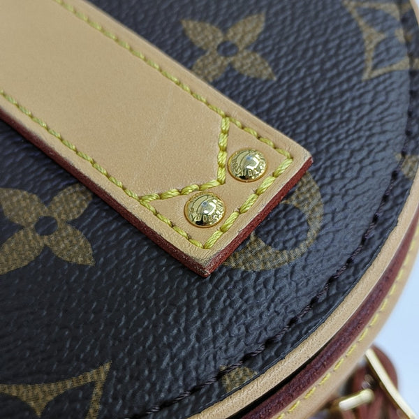 BOITE CHAPEAU Mini Monogram Coated Canvas Brown