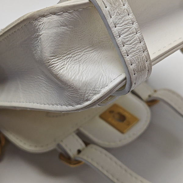 Quilted Calfskin Shoulder Bag Mini White
