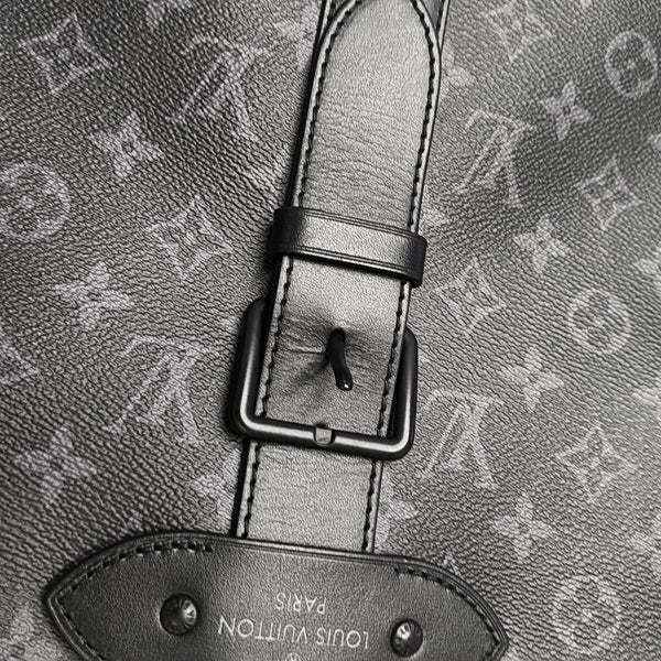 Monogram Coated Canvas Shoulder Bag Black
