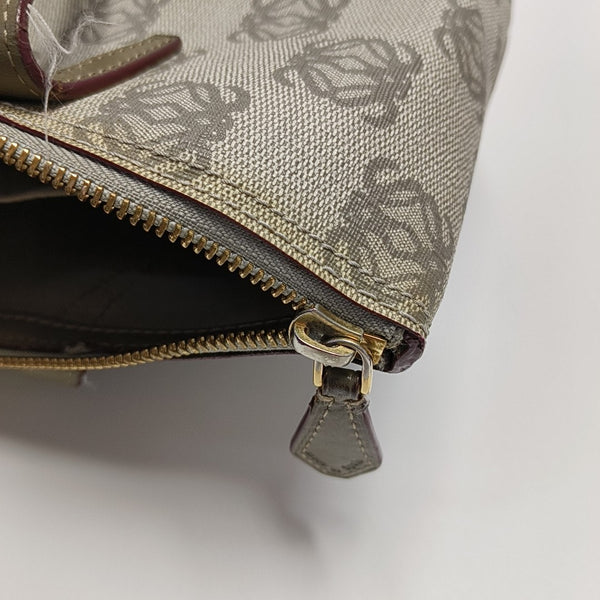 Coated Canvas Top Handle Bag Gray