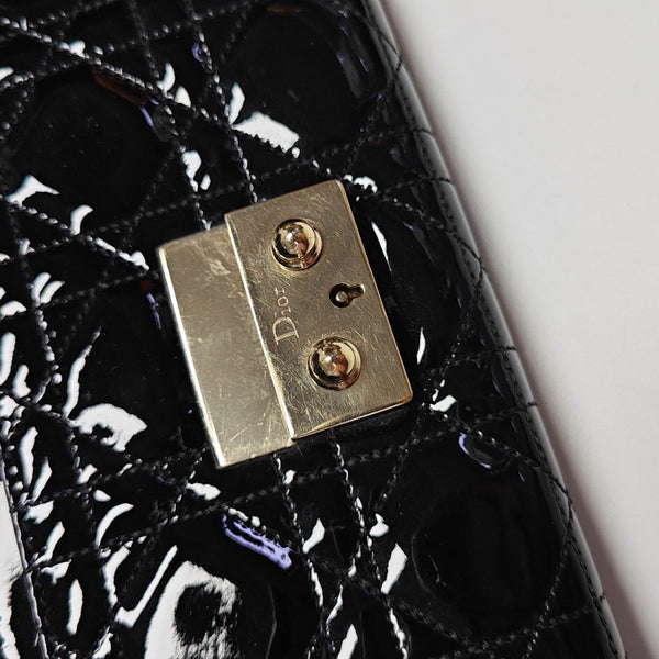 Miss Dior Cannage Patent Leather Black